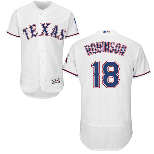 Rangers #18 Drew Robinson White Flexbase Authentic Collection Stitched Baseball Jersey