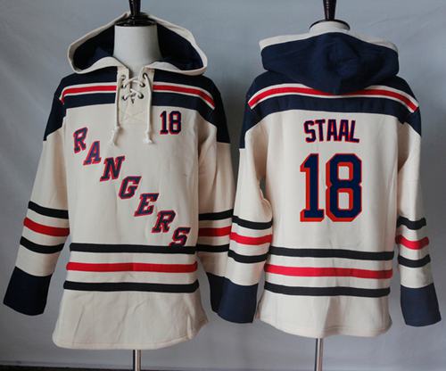 Rangers #18 Marc Staal Cream Sawyer Hooded Sweatshirt Stitched NHL Jersey Rangers #18 Marc Staal Cream Sawyer Hooded Sweatshirt Stitched NHL Jersey