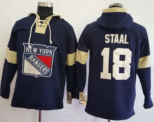 Rangers #18 Marc Staal Navy Blue Pullover Hoodie Stitched NHL Jersey Rangers #18 Marc Staal Navy Blue Pullover Hoodie Stitched NHL Jersey