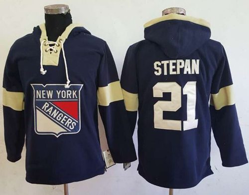 Rangers #21 Derek Stepan Navy Blue Pullover Hoodie Stitched NHL Jersey Rangers #21 Derek Stepan Navy Blue Pullover Hoodie Stitched NHL Jersey