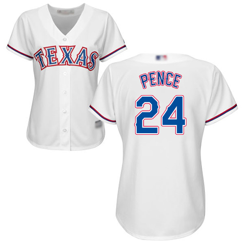 Rangers #24 Hunter Pence White Home Women's Stitched Baseball Jersey Rangers #24 Hunter Pence White Home Women's Stitched Baseball Jersey