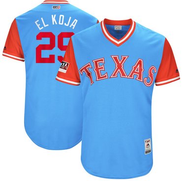 Rangers #29 Adrian Beltre Light Blue El Koja Players Weekend Authentic Stitched MLB Jersey