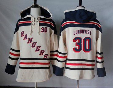 Rangers #30 Henrik Lundqvist Cream Sawyer Hooded Sweatshirt Stitched NHL Jersey Rangers #30 Henrik Lundqvist Cream Sawyer Hooded Sweatshirt Stitched NHL Jersey