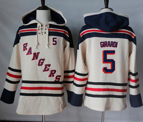 Rangers #5 Dan Girardi Cream Sawyer Hooded Sweatshirt Stitched NHL Jersey Rangers #5 Dan Girardi Cream Sawyer Hooded Sweatshirt Stitched NHL Jersey