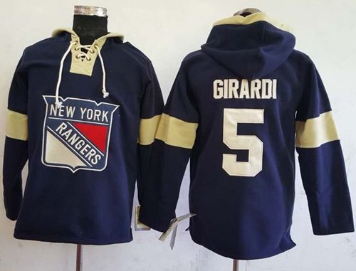 Rangers #5 Dan Girardi Navy Blue Pullover Hoodie Stitched NHL Jersey Rangers #5 Dan Girardi Navy Blue Pullover Hoodie Stitched NHL Jersey