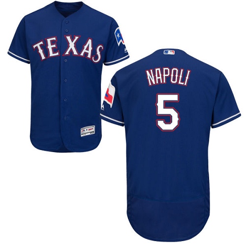 Rangers #5 Mike Napoli Blue Flexbase Authentic Collection Stitched MLB Jersey
