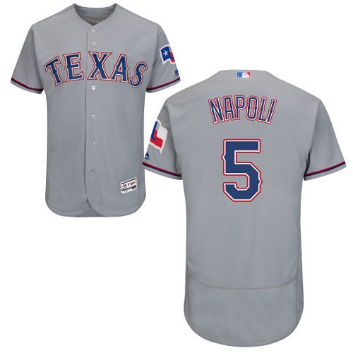 Rangers #5 Mike Napoli Grey Flexbase Authentic Collection Stitched MLB Jersey