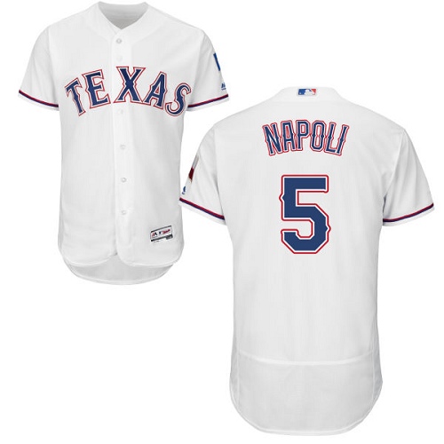 Rangers #5 Mike Napoli White Flexbase Authentic Collection Stitched MLB Jersey
