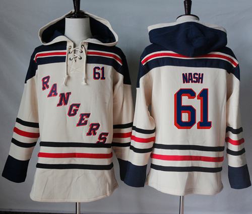 Rangers #61 Rick Nash Cream Sawyer Hooded Sweatshirt Stitched NHL Jersey Rangers #61 Rick Nash Cream Sawyer Hooded Sweatshirt Stitched NHL Jersey