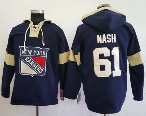 Rangers #61 Rick Nash Navy Blue Pullover Hoodie Stitched NHL Jersey Rangers #61 Rick Nash Navy Blue Pullover Hoodie Stitched NHL Jersey