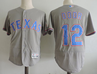 Rangers 12 Rougned Odor Gray Flexbase Jersey