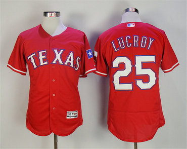 Rangers 25 Jonathan Lucroy Red Flexbase Jersey