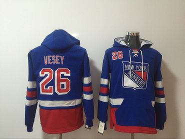 Rangers 26 Jimmy Vesey Blue All Stitched Hooded Sweatshirt Rangers 26 Jimmy Vesey Blue All Stitched Hooded Sweatshirt