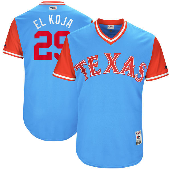 Rangers 29 Adrian Beltre El Koja Majestic Light Blue 2017 Players Weekend Jersey