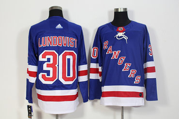 Rangers 30 Henrik Lundqvist Blue Adidas Jersey