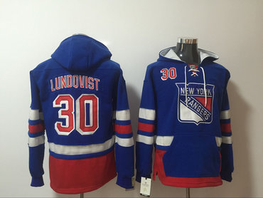 Rangers 30 Henrik Lundqvist Blue All Stitched Hooded Sweatshirt Rangers 30 Henrik Lundqvist Blue All Stitched Hooded Sweatshirt