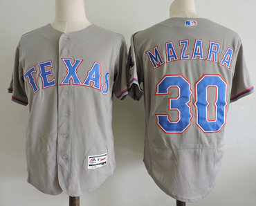 Rangers 30 Nomar Mazara Gray Flexbase Jersey