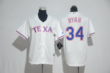 Rangers 34 Nolan Ryan White Cool Base Jersey