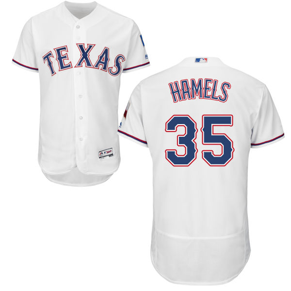 Rangers 35 Cole Hamels White Flexbase Jersey