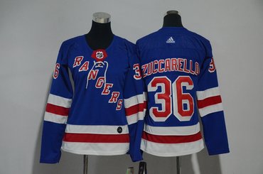 Rangers 36 Mats Zuccarello Blue Women Adidas Jersey