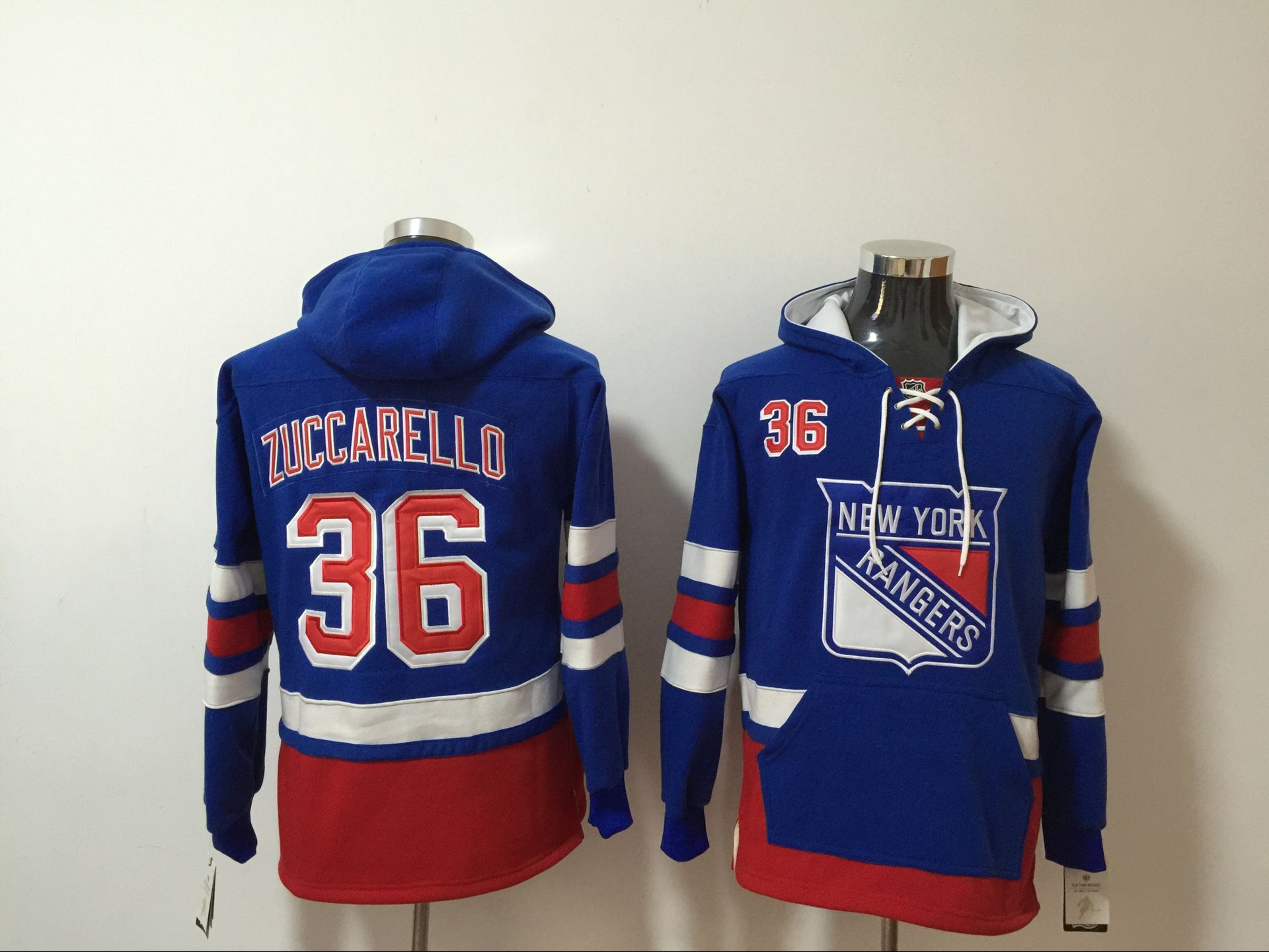 Rangers 36 Mats Zuccarello Royal All Stitched Hooded Sweatshirt Rangers 36 Mats Zuccarello Royal All Stitched Hooded Sweatshirt