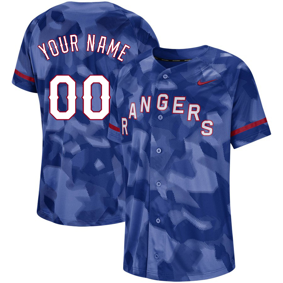 Rangers Royal Camo Fashion Men's Customized Jersey Rangers Royal Camo Fashion Men's Customized Jersey