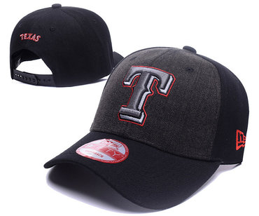 Rangers Team Logo Black Adjustable Hat DF