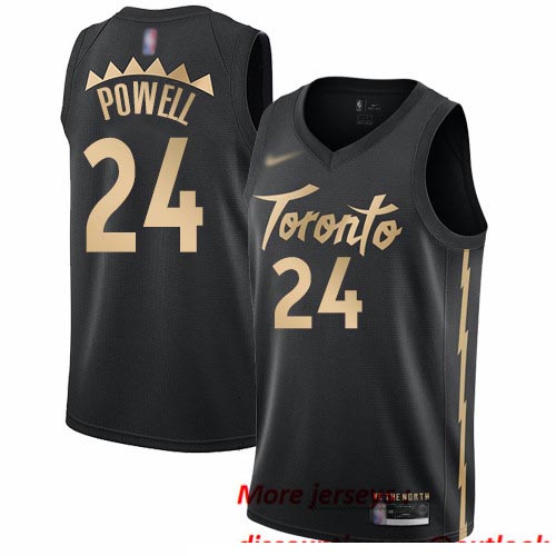 Raptors #24 Norman Powell Black Basketball Swingman City Edition 2019 20 Jersey