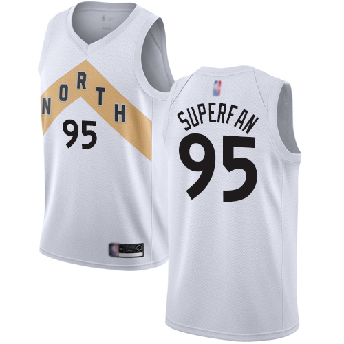 Raptors #95 Superfan White Basketball Swingman City Edition 2018 19 Jersey Raptors #95 Superfan White Basketball Swingman City Edition 2018 19 Jersey