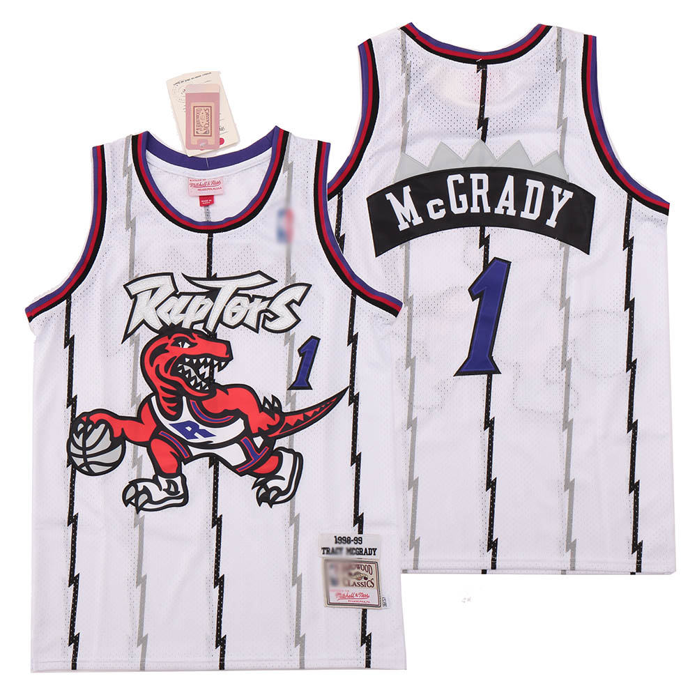 Raptors 1 Tracy McGrady White 1998-99 Hardwood Classics Jersey Raptors 1 Tracy McGrady White 1998-99 Hardwood Classics Jersey