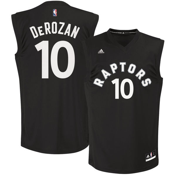 Raptors 10 DeMar DeRozan Black Fashion Replica Jersey