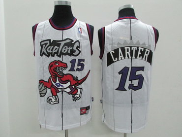 Raptors 15 Vince Carter White Hardwood Classics Jersey