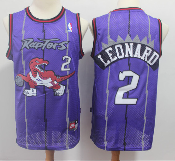 Raptors 2 Kawhi Leonard Purple Hardwood Classics Jersey