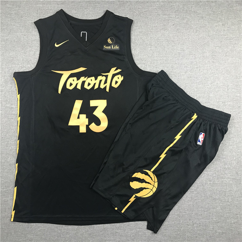 Raptors 43 Pascal Siakam Black City Edition Nike Swingman Jersey(With Shorts) Raptors 43 Pascal Siakam Black City Edition Nike Swingman Jersey(With Shorts)