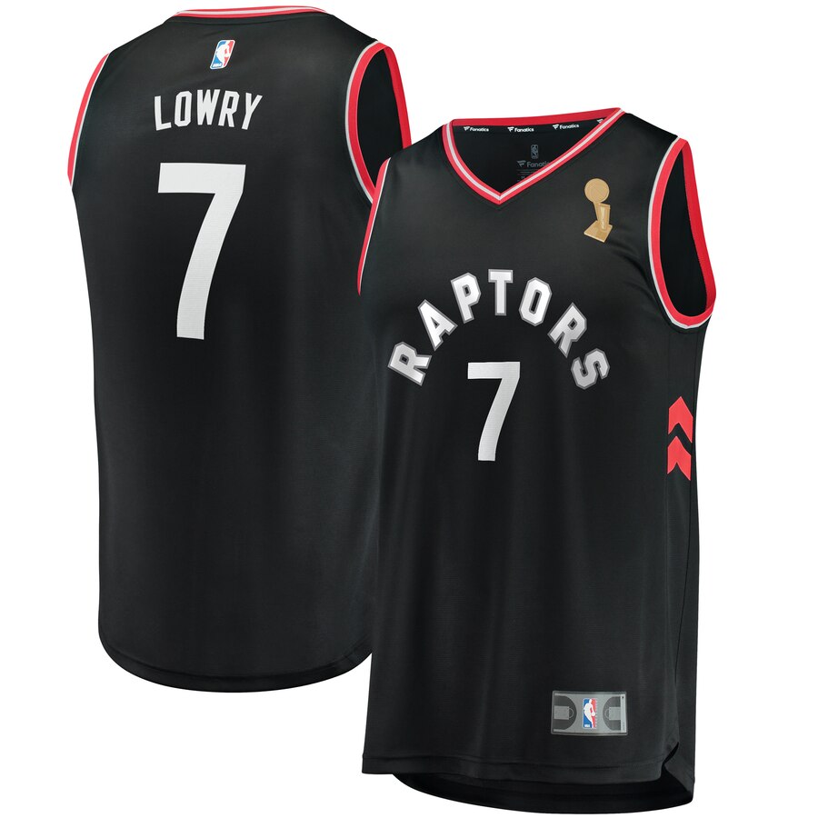 Raptors 7 Kyle Lowry Black 2019 NBA Finals Champions Swingman Jersey Raptors 7 Kyle Lowry Black 2019 NBA Finals Champions Swingman Jersey