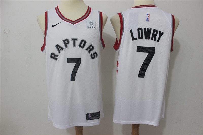 Raptors 7 Kyle Lowry White Nike Swingman Jersey