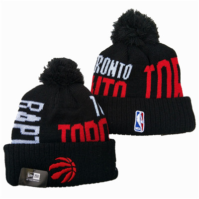 Raptors Team Logo Black Wordmark Cuffed Pom Knit Hat YD Raptors Team Logo Black Wordmark Cuffed Pom Knit Hat YD