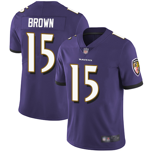 Ravens #15 Marquise Brown Purple Team Color Men's Stitched Football Vapor Untouchable Limited Jersey Ravens #15 Marquise Brown Purple Team Color Men's Stitched Football Vapor Untouchable Limited Jersey