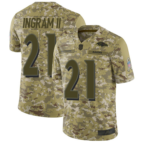 Ravens #21 Mark Ingram II Camo Men's Stitched Football Limited 2018 Salute To Service Jersey Ravens #21 Mark Ingram II Camo Men's Stitched Football Limited 2018 Salute To Service Jersey