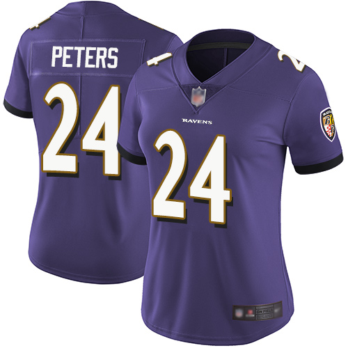Ravens #24 Marcus Peters Purple Team Color Women's Stitched Football Vapor Untouchable Limited Jersey Ravens #24 Marcus Peters Purple Team Color Women's Stitched Football Vapor Untouchable Limited Jersey