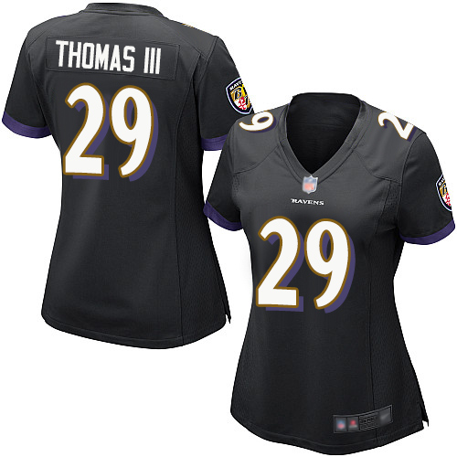 Ravens #29 Earl Thomas III Black Alternate Women's Stitched Football New Elite Jersey Ravens #29 Earl Thomas III Black Alternate Women's Stitched Football New Elite Jersey