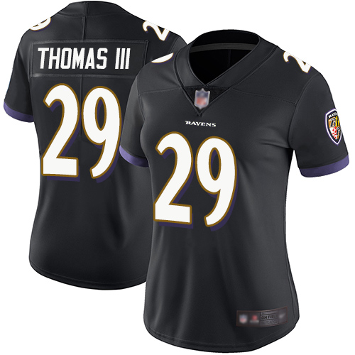 Ravens #29 Earl Thomas III Black Alternate Women's Stitched Football Vapor Untouchable Limited Jersey Ravens #29 Earl Thomas III Black Alternate Women's Stitched Football Vapor Untouchable Limited Jersey