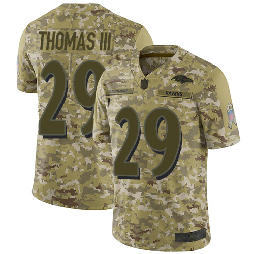 Ravens #29 Earl Thomas III Camo Men's Stitched Football Limited 2018 Salute To Service Jersey Ravens #29 Earl Thomas III Camo Men's Stitched Football Limited 2018 Salute To Service Jersey