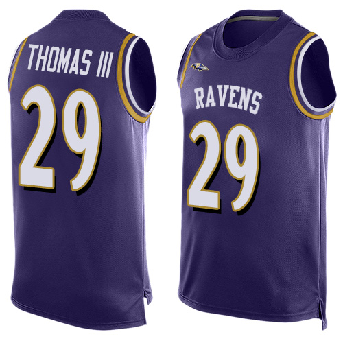 Ravens #29 Earl Thomas III Purple Team Color Men's Stitched Football Limited Tank Top Jersey Ravens #29 Earl Thomas III Purple Team Color Men's Stitched Football Limited Tank Top Jersey
