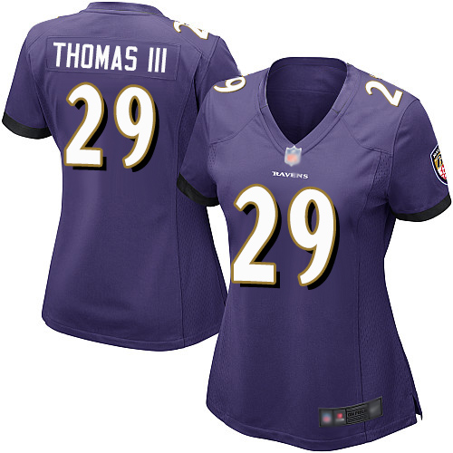Ravens #29 Earl Thomas III Purple Team Color Women's Stitched Football New Elite Jersey Ravens #29 Earl Thomas III Purple Team Color Women's Stitched Football New Elite Jersey