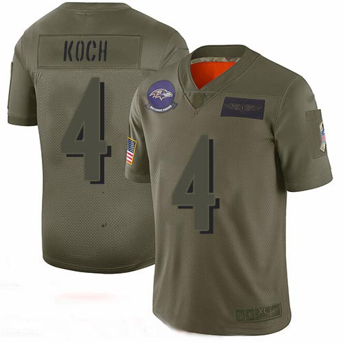 Ravens #4 Sam Koch Camo Men's Stitched Football Limited 2019 Salute To Service Jersey Ravens #4 Sam Koch Camo Men's Stitched Football Limited 2019 Salute To Service Jersey