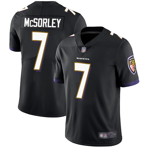 Ravens #7 Trace McSorley Black Alternate Men's Stitched Football Vapor Untouchable Limited Jersey Ravens #7 Trace McSorley Black Alternate Men's Stitched Football Vapor Untouchable Limited Jersey
