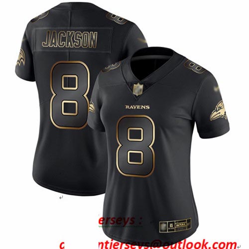Ravens #8 Lamar Jackson Black Gold Women's Stitched Football Vapor Untouchable Limited Jersey Ravens #8 Lamar Jackson Black Gold Women's Stitched Football Vapor Untouchable Limited Jersey
