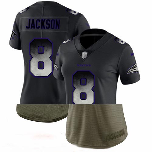 Ravens #8 Lamar Jackson Black Women's Stitched Football Vapor Untouchable Limited Smoke Fashion Jersey Ravens #8 Lamar Jackson Black Women's Stitched Football Vapor Untouchable Limited Smoke Fashion Jersey
