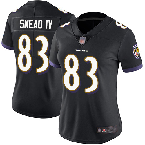 Ravens #83 Willie Snead IV Black Alternate Women's Stitched Football Vapor Untouchable Limited Jersey Ravens #83 Willie Snead IV Black Alternate Women's Stitched Football Vapor Untouchable Limited Jersey